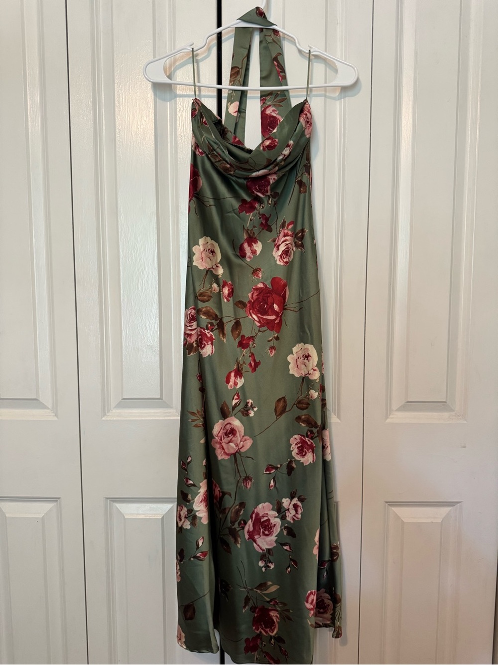 Floral Maxi Dress in Olive Green